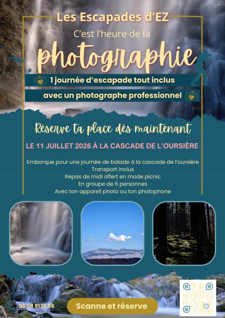 Escapade sortie stage photo nature cascade de l'oursière belledonne