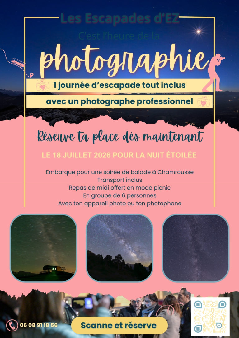 Stage d'astrophotographie de nuit étoilée à Chamrousse belledonne